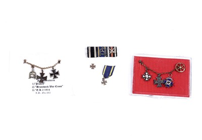 Lot 773 - German miniature medal charms and medal ribbons