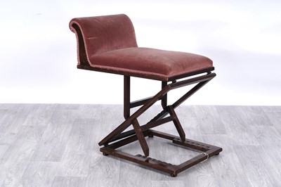 Lot 25 - A Victorian mahogany framed adjustable gout stool