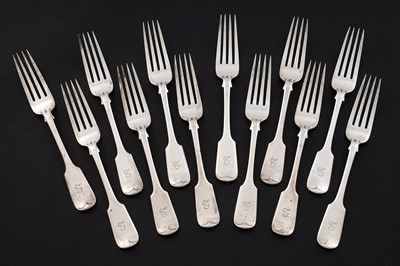 Lot 245 - A set of twelve Victorian silver table forks