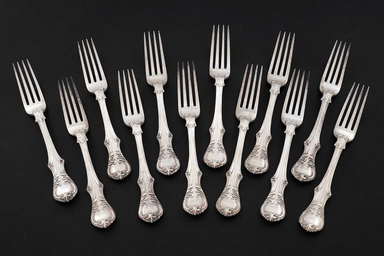 Lot 246 - A set of twelve Victorian silver table forks