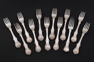 Lot 246 - A set of twelve Victorian silver table forks