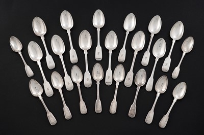 Lot 247 - Silver Fiddle pattern spoons