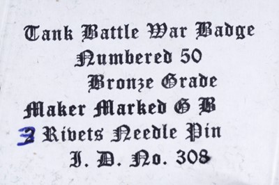 Lot 778 - A German Second World War Tank Battle badge