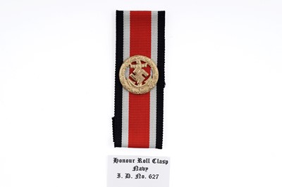 Lot 781 - Rare Second World War German Kriegsmarine Honour Roll Clasp