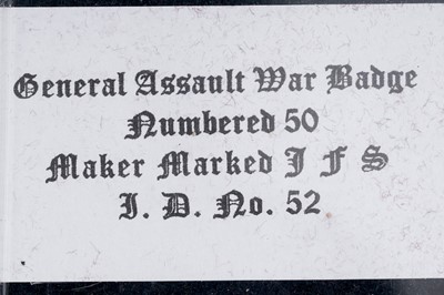 Lot 786 - A German Second World War General Assault Badge for 50 engagements