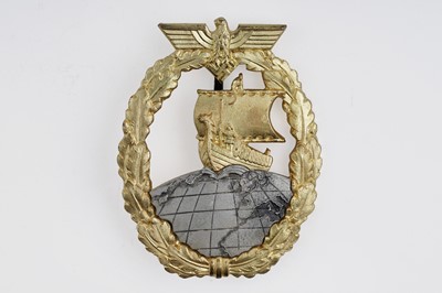 Lot 812 - A German Second World War Kriegsmarine Auxiliary Cruiser War badge