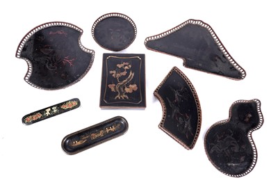 Lot 395 - Japanese lacquer writing box; and other items