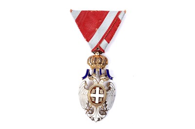 Lot 637 - A Serbian Order of the White Eagle Knight's Breast Badge