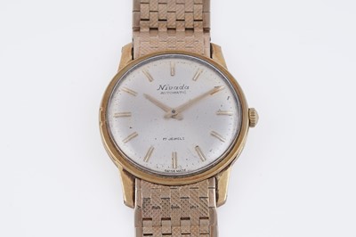 Lot 263 - A Nivada Automatic gold cased wristwatch