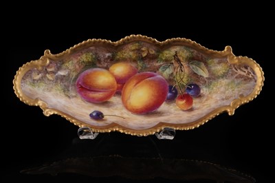 Lot 414 - A Royal Worcester fruit painted snuffer tray