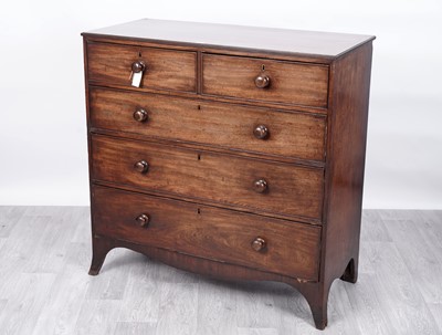 Lot 10 - A late Georgian mahogany chest of drawers