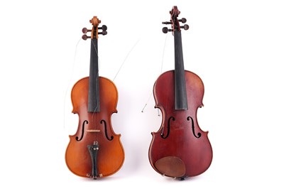 Lot 49 - A Compagnon violin; and a Chinese Lark violin