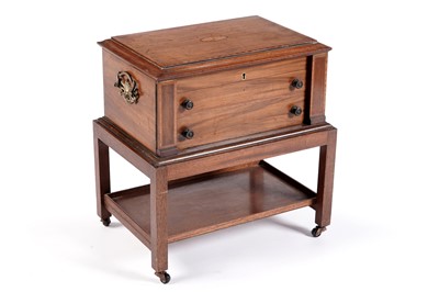 Lot 598 - An Edwardian mahogany Wellington style canteen case