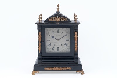 Lot 152 - Lambert, London: a late Victorian gilt-mounted ebonised 8-day musical bracket clock