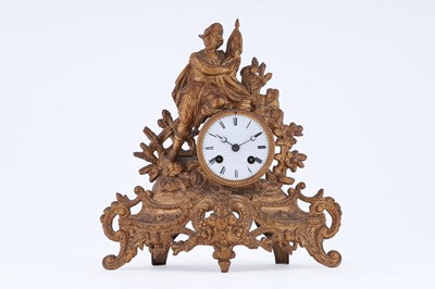 Lot 160 - Samuel Marti: a late 19th-century French gilt cast metal 8-day figural mantel clock
