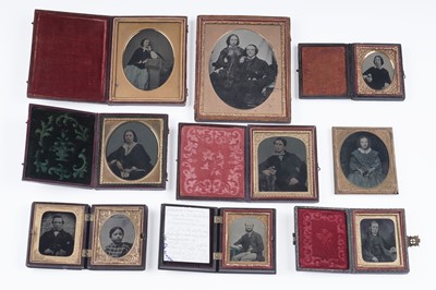 Lot 704 - A group of 19th Century collodion positive-type photographs