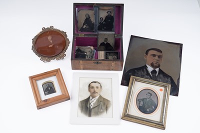 Lot 707 - 19th Century photographs on various grounds; and a marquetry inlaid box