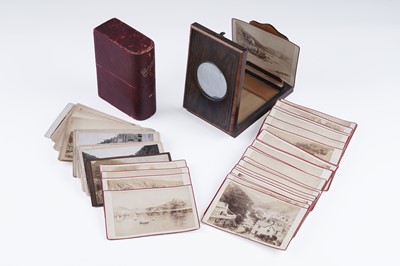 Lot 711 - Late 19th Century cabinet card photographs; a leather album; and a graphoscope viewer
