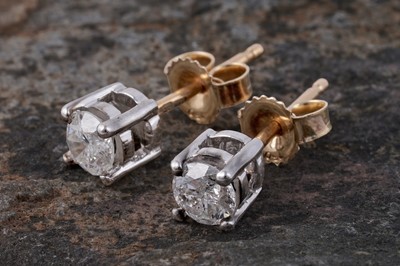 Lot 45 - A pair of contemporary diamond stud earrings