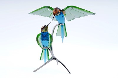 Lot 401 - A boxed Swarovski Crystal ‘Paradise Birds - Bee Eaters’ figure group