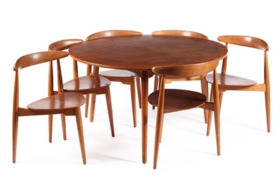 Lot 5 - Hans Wegner for Fritz Hansen: a circular teak and beech dining table and chairs