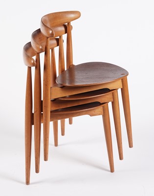 Lot 5 - Hans Wegner for Fritz Hansen: a circular teak and beech dining table and chairs