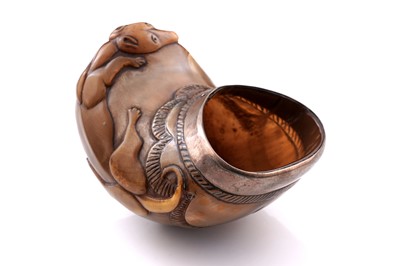 Lot 686 - A 19th Century silver mounted drinking cup