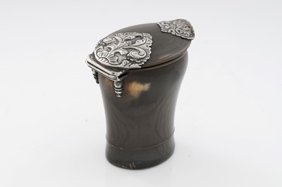 Lot 687 - A rare George II Scottish silver mounted snuff mull