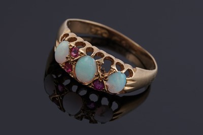 Lot 15 - A Victorian opal and pink paste "engagement ring"