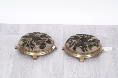 Lot 12 - A pair of Victorian brass footstools