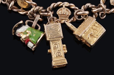 Lot 38 - An early 20th Century 9ct gold charm bracelet
