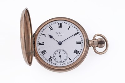 Lot 264 - A Waltham 9ct gold cased hunter pocket watch