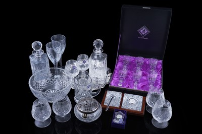 Lot 384 - A large collection of boxed Edinburgh Crystal and Waterford cut glassware