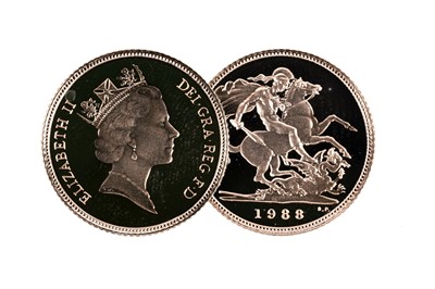 Lot 255 - Queen Elizabeth II gold proof half-sovereign, 1988