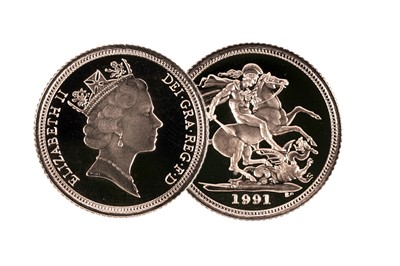 Lot 256 - Queen Elizabeth II gold proof half-sovereign, 1991