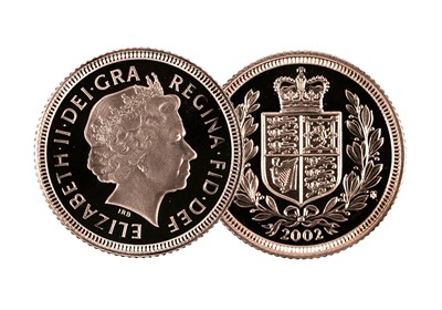 Lot 263 - Queen Elizabeth II gold proof half-sovereign, 2002