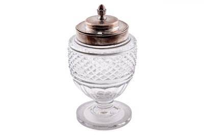 Lot 444 - Paul Storr: a George III silver mounted cut glass jar and cover