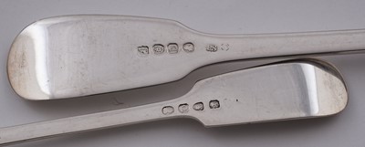 Lot 448 - Paul Storr: a George III/IV collected of fiddle pattern flatware