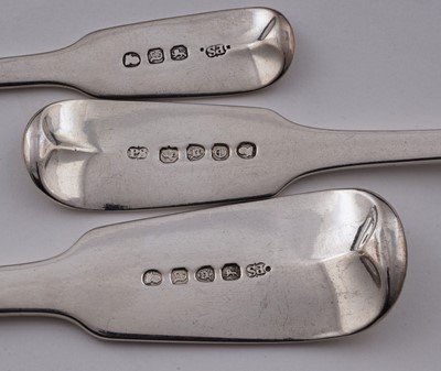 Lot 448 - Paul Storr: a George III/IV collected of fiddle pattern flatware