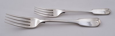 Lot 448 - Paul Storr: a George III/IV collected of fiddle pattern flatware