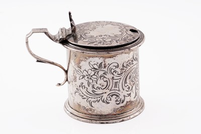 Lot 464 - A Victorian engraved silver mustard pot