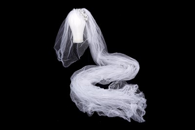 Lot 693 - A late 1950's bridal snowdrop wedding crown and veil; and a Royal Commemorative tiara