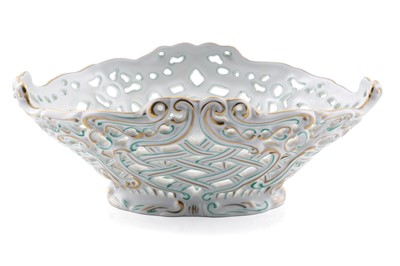 Lot 374 - A Herend oval porcelain basket