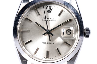 Lot 755 - Rolex Oysterdate Precision: a stainless steel cased manual wind wristwatch