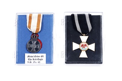 Lot 677 - First World War period Prussian Order of the Red Eagle cross and medal