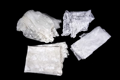Lot 670 - 19th Century lace bonnet veils