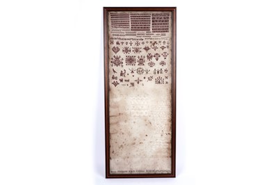 Lot 664 - A 19th Century blackwork needlepoint sampler | 1816