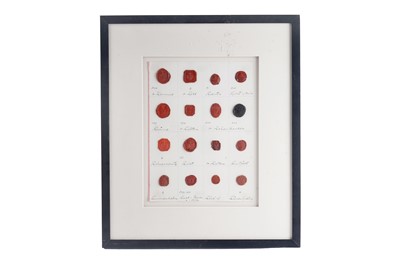 Lot 648 - Sixteen framed wax seals of Swedish commanders and noblemen