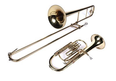 Lot 17 - A baritone horn; and a trombone