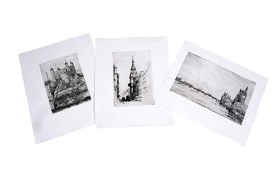 Lot 589 - Fred Newman - Three views of London | etchings